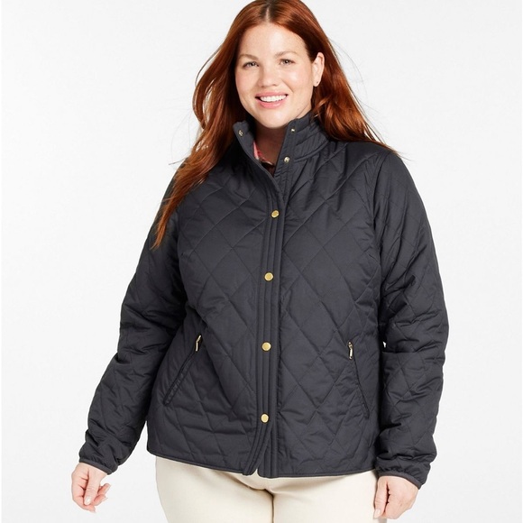 LL Bean Women's large 14 16 Jacket Quilted Puffer Beige zipper pockets packable - Picture 11 of 11